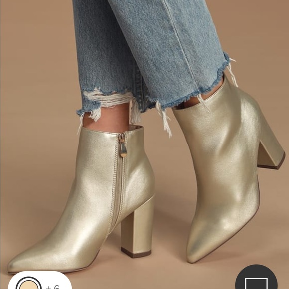 Lulus Shoes - Lulu's Gold Ankle Boots